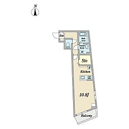 ツリーデン綾瀬 3階ワンルームの間取り