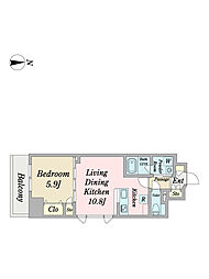 VillaStellaparc 1LDKの間取図画像