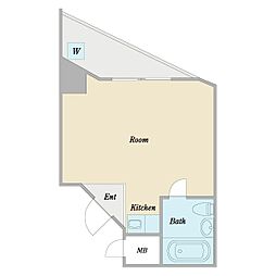 プレステージ西日暮里 ワンルームの間取図画像