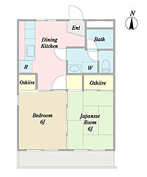 ハイツ栄 2DKの間取図画像