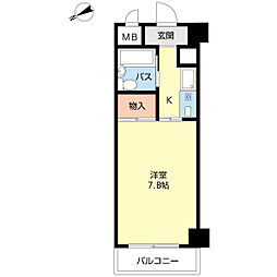 コスモ浦安舞浜 1Kの間取図画像