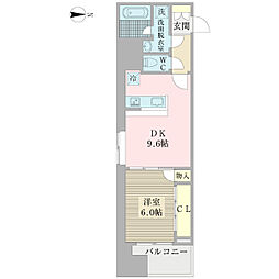 エルコンテント 1DKの間取図画像