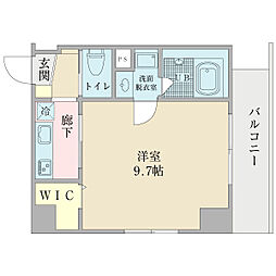 ルミエ東高津 1Kの間取図画像