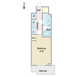 プロシードＴＸ流山セントラルパーク 6階1Kの間取り