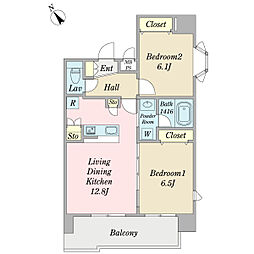 moisson 2LDKの間取図画像
