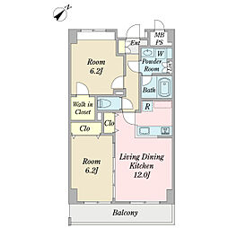 エスペランサ 2LDKの間取図画像