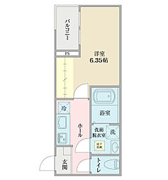 LECOCON瑞穂 3階1Kの間取り