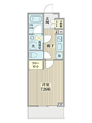 リシェス名古屋ウエスト ワンルームの間取図画像