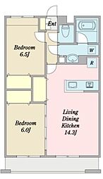 アーブル・レーヴ 2LDKの間取図画像
