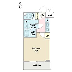 COZY山下通 1Kの間取図画像