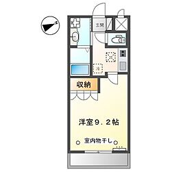 プランドール 1Kの間取図画像