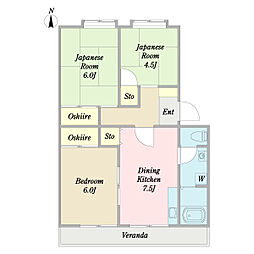アルコープ渋谷 3DKの間取図画像