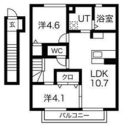 マ・メゾン 2LDKの間取図画像