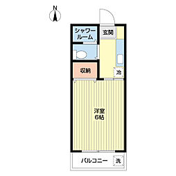 豊玉ハウス 1Kの間取図画像