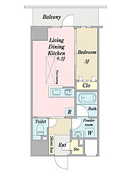 Nudge'one.呉服町 1LDKの間取図画像