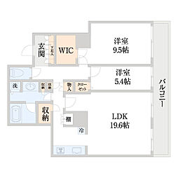 百道タワー 2LDKの間取図画像