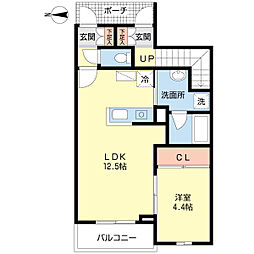 グレイスヒスイ室見 1LDKの間取図画像