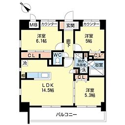 サンアトラス5 3LDKの間取図画像