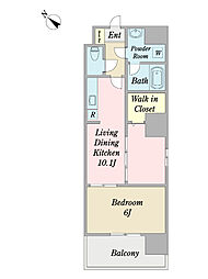 MODERNPALAZZO博多駅南2 1LDKの間取図画像