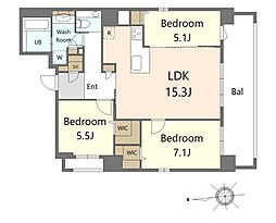 S-RESIDENCE大手門awesome 3LDKの間取図画像