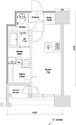 エンクレスト空港前 ワンルームの間取図画像