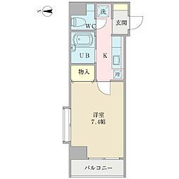 Y'sSQUARE両国 1Kの間取図画像