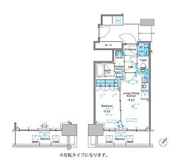 パークアクシス豊洲キャナル 1LDKの間取図画像