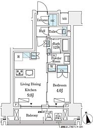 シーズンフラッツ浅草六丁目 1LDKの間取図画像