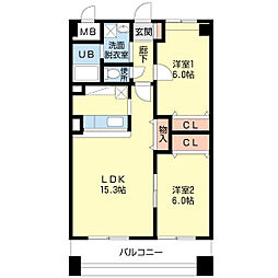 グラン・リーオ 2LDKの間取図画像