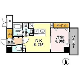オープストフェルト 1DKの間取図画像