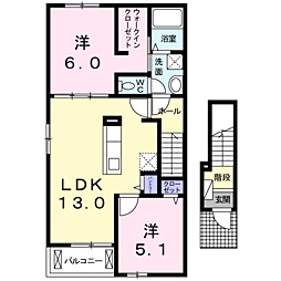 エルベラン島 2LDKの間取図画像