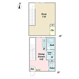 パークサイド青葉台 1DKの間取図画像