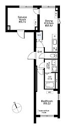 SPHERE MOTOYOYOGI HILL TERRACE 1DKの間取図画像