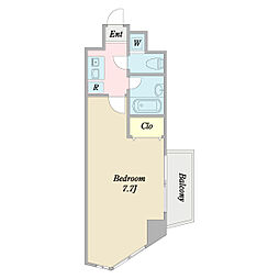 プロシード参宮橋 1Kの間取図画像