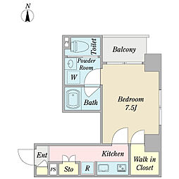 ドルチェヴィータ御茶ノ水 1Kの間取図画像