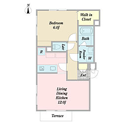 ハッピーベル白山 1LDKの間取図画像