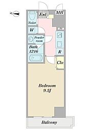 パークヒルズユシマ 1Kの間取図画像