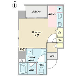 ドルチェヴィータ御茶ノ水 ワンルームの間取図画像