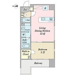 パークヒルズユシマ 1LDKの間取図画像