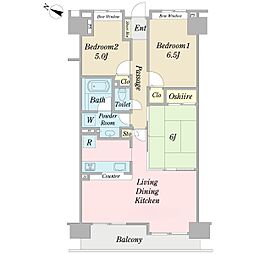 コスモフェスタ一之江 3LDKの間取図画像