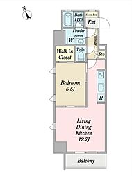 プロシード新安城 1LDKの間取図画像