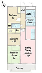 マンションソニア 3LDKの間取図画像