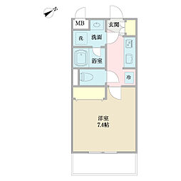 トサキパークコート西京極 1Kの間取図画像