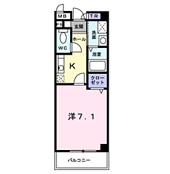 ディライト 1Kの間取図画像