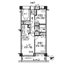 パークレジデンス戸越公園 2LDKの間取図画像