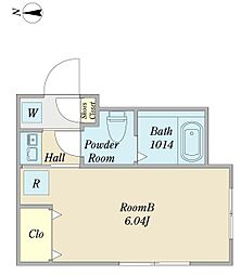 CL経堂 1Kの間取図画像