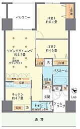 プレミアムコート浦添牧港 2LDKの間取図画像