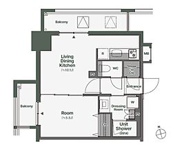 WORVE那覇泉崎 1LDKの間取図画像