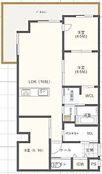 仮)喜友名共同住宅 3LDKの間取図画像