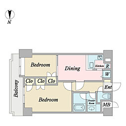 ニューガイアリルーム日暮里No.77 2DKの間取図画像